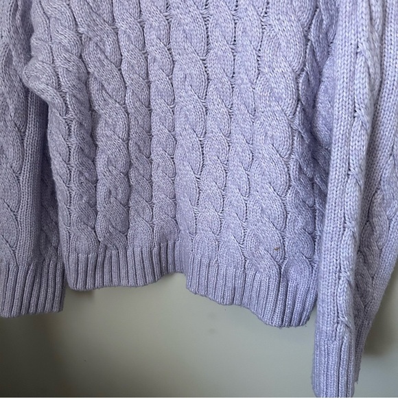 Divided H&M Sweater Lavender Purple Cable Knit Turtleneck casual comfy - Picture 4 of 13